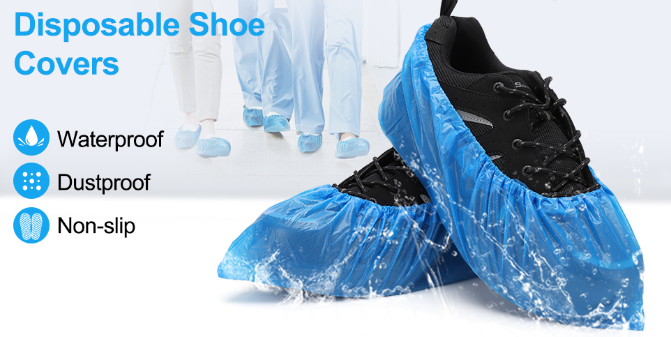Safety Products, anti-slip, Indoor Disposable, Medical Plastic, Shoe Covers, Waterproof PE CPE Material