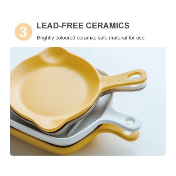 The Nordic Style Ceramic Baking Dishes with Single Handle 5CM Size and Custom Logo
