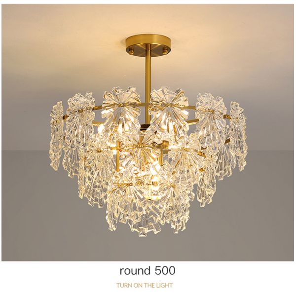 Transparent Glass Led Chandelier For Living Room Foyer Hall Luxury Ceiling Lamp Decor Kitchen leaf chandelier(WH-CY-250)
