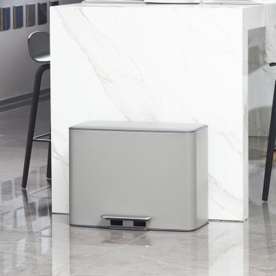 Caixote de lixo rectangular com porta interior, caixa de lixo de cozinha em casa