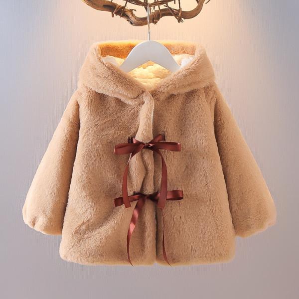 Rabbit Plush Childrens Winter Jackets 110cm Padded Waterproof Coat Upset Horn Buckle