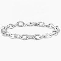 La technologie de l'incrustation de micro-insert de style chic 925 Sterling Silver Blanc or Bracelet de lien