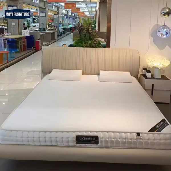 Microfiber Upholstered Double Italian Bed King Size Luxury Modern Frame Design Furniture Queen Size Bed Bedroom Interior