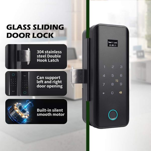 Qleung G11s Smart Tuya Glass Door Lock Secure Office Home Easy To Install