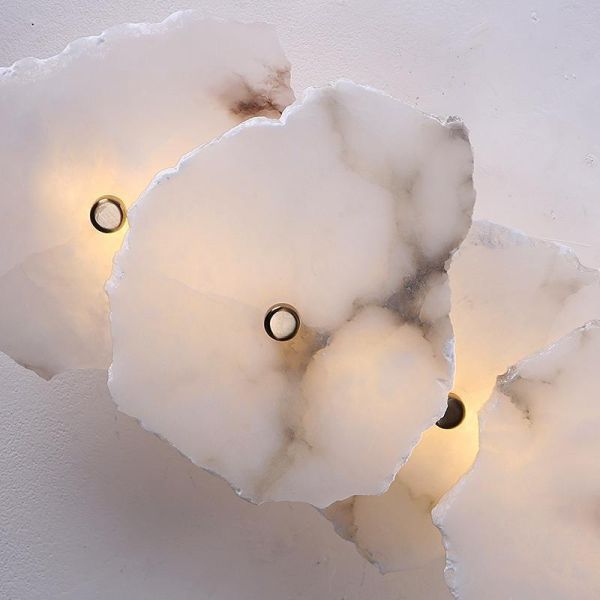 Natural Marble Wall Lamp Bedroom Bedside Lamp Luxury Living Room Wall Lamp
