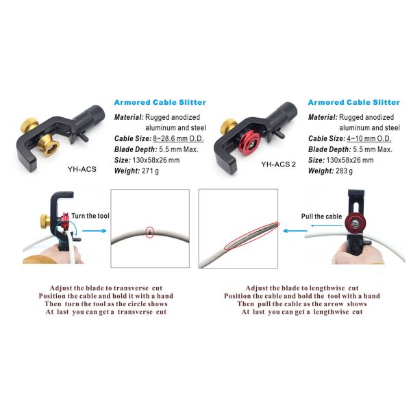 Cortador de cable blindado de 8~28.6 mm D.E.