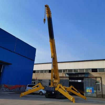 esteira rolante de 12 toneladas Crane For Glass Lifting da aranha de Crane With Fly Jib Folding da esteira rolante da aranha