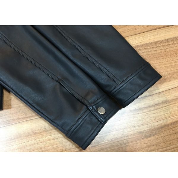 Simple Syle Jack Females Pleather Jacket Slim Ladies Leather Biker Jacket