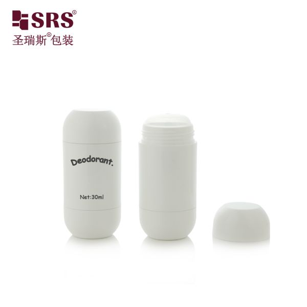 D054 SRS 30ml Deodorant Stick Case: Custom Tinted PP PCR Recycled Deodorant Packaging (Blush & Sage Hues)