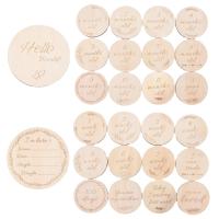 Cartes de visite personnalisées en bois pour bébé 13 cercles faits à la main à double face avec un disque plus grand cadeaux pour bébé