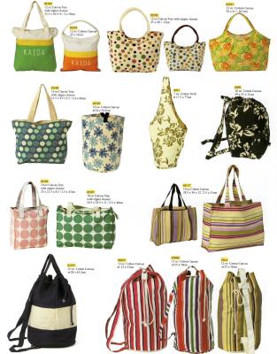Travel bags, canvas bags and leisure backpacks