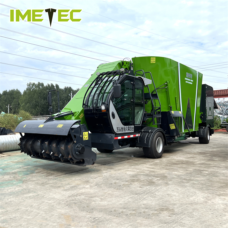 4WD Double Auger Silage Feed Wagon TMR Mixers Cow Milk Yield Boost Breeding