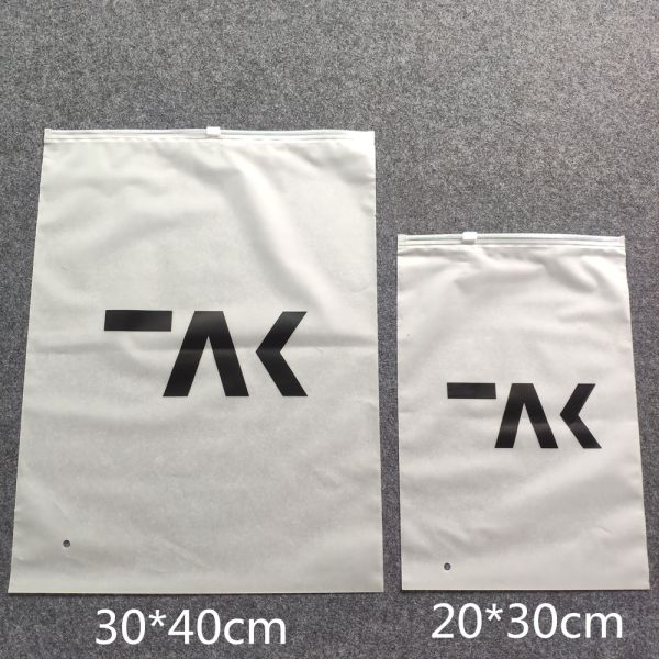 printing waterproof frosted pvc plastic bra bag,vinyl EVA PVC travel apparel package storage bag zip slider with string