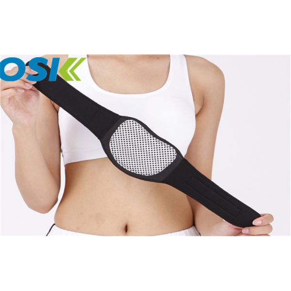 Black Self Heating Tourmaline Back Pain Relief Heat Belt With 5 Natural Magnets