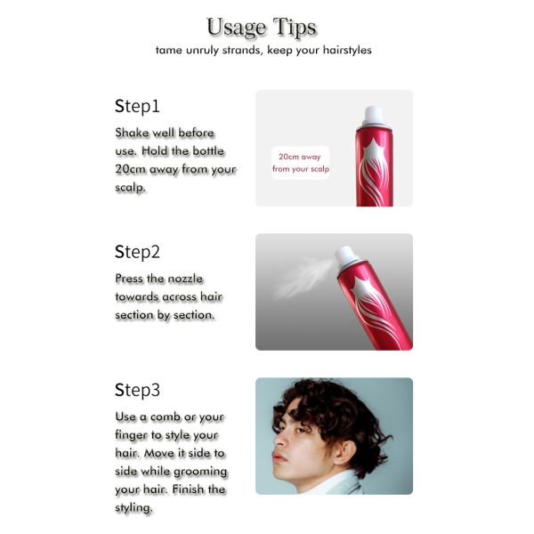 Tinplate Quick Dry Hair Spray Invisible Finishing Hair Holding Spray Custom Logo