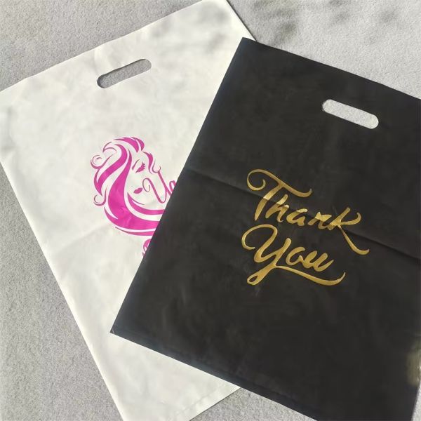 HUAN QIU PE Biodegradable Tote Bags Mailing Bags With Handles