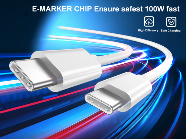 White USB C 20Gbps Cable 100W PD Fast Charging USB C Superspeed Cable