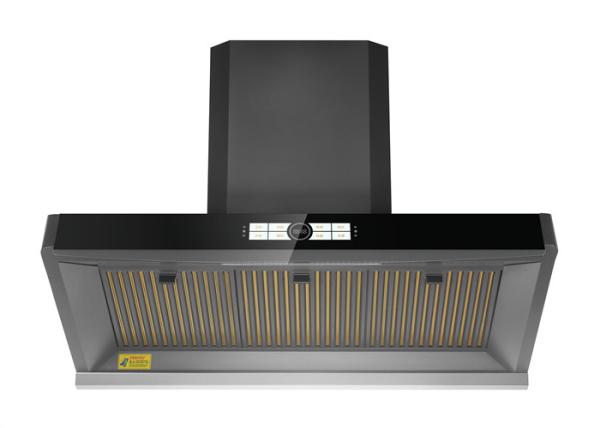 Electric Commercial Range Hood 0.8mm Touch Panel Wall Mount / Island 2400CBM Quiet Operation CY125-B