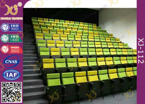 Metal Lecture Hall Seating / Musical Hall Seats / Stacking Church Chairs with Book Net