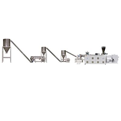 HYPS107/28 Parallel Twin Screw Pelletizing Production Line For PVC Cable Pellets Injection Granules Output 800k/h