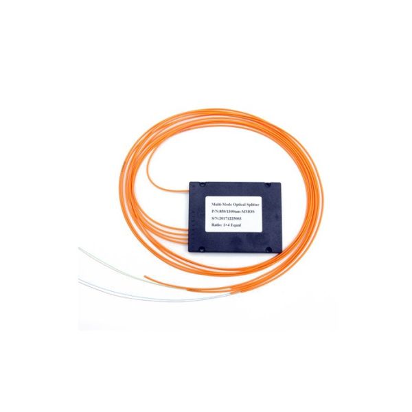 Optical PLC Splitter 50 / 125μm 1x4 Stable Low Polarization Dependent Loss Orange