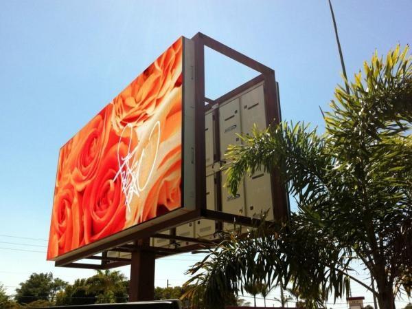 Steel / Iron Material Outdoor Advertising LED Display Billboard 1R1G1B With Back Access