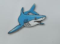 Vêtements de broderie Étiquettes de requin Parures de transfert de chaleur Lavables personnalisés