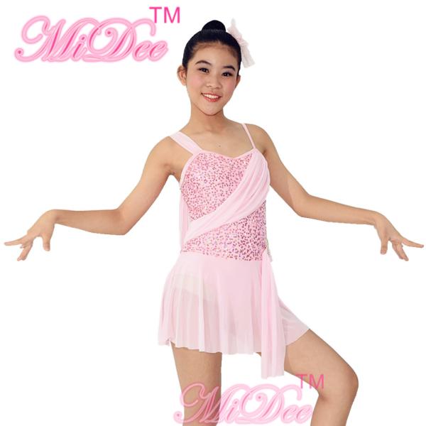 Drop Waist Sequin Modern Lyrical Dance Costumes With Flying Tape Bodice