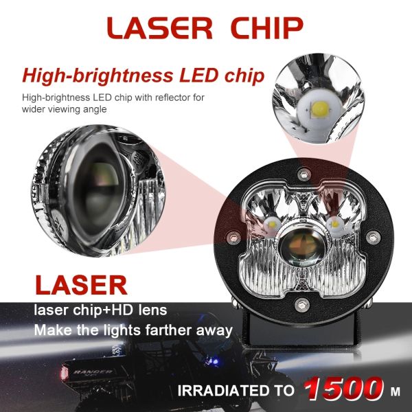 Offroad 40W Laser Headlight Bulbs , 3 Inch LED Laser Headlamp