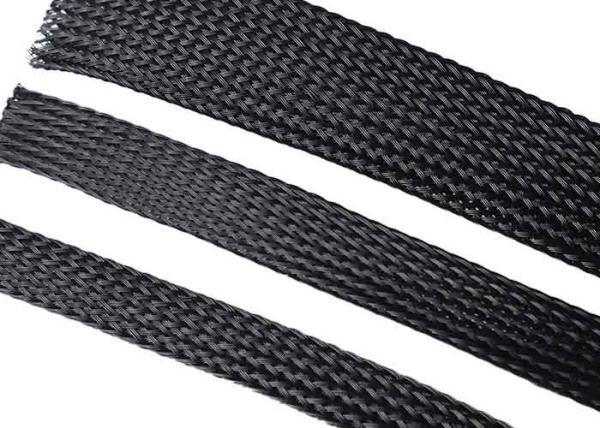 Prova Sleeving trançada de alta temperatura elétrica preta da chama para pacotes do fio