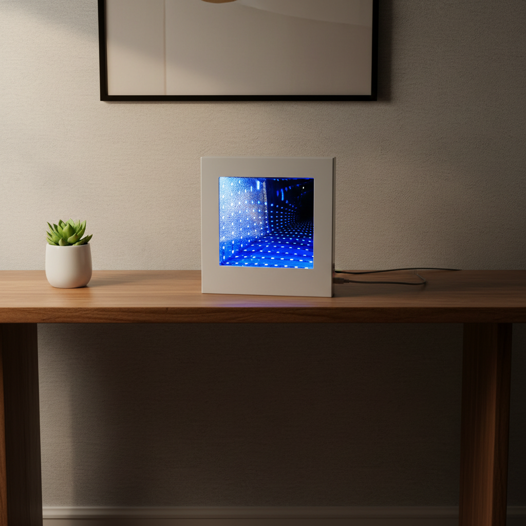 400x400mm Acrylic Modern Infinity Mirror Minimalist 2 In 1 With Cutting Service