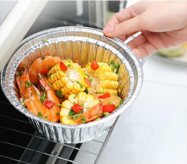 800ml Round Foil Baking Trays Alloy 8011 Foil Bowl With Lid