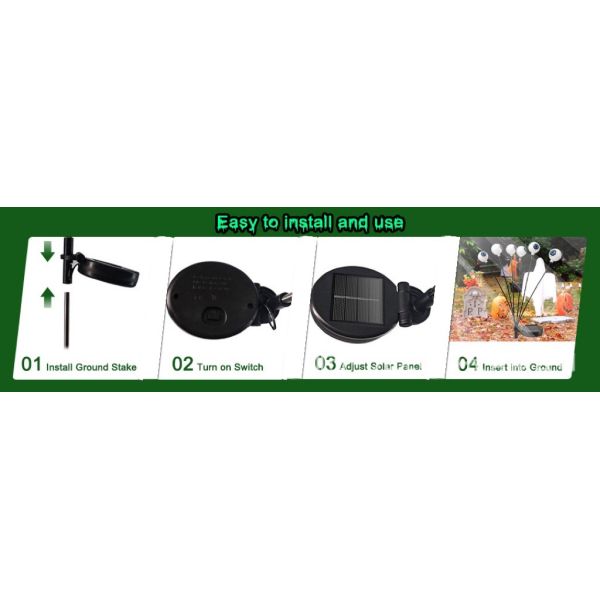 Halloween Scary Eyeballs Outdoor Solar Lights with IP65 Rating and Waterproof Design