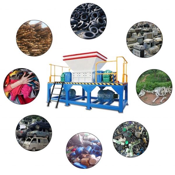 PP Plastic Type Double Shaft Industrial Metal Crusher Machine for Scrap Car Shredding