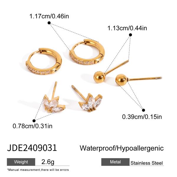【 HydroTi]】Europe and the United States hot stainless steel zirconia earrings senior sense of niche pearl earrings titanium steel ear jewelry