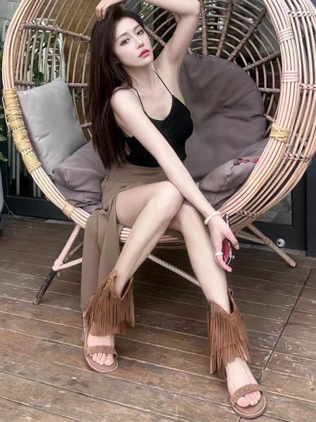 Cow Leather Summer Roman Style Sandals New Wear High Wedge Heels Increase Cool Boots