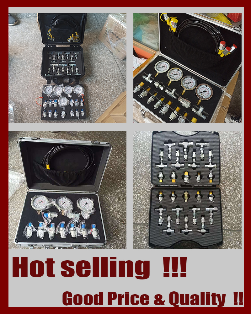 Hydraulic Pressure Gauge Set Diagnostic Test Kits For Excavator Engine Parts