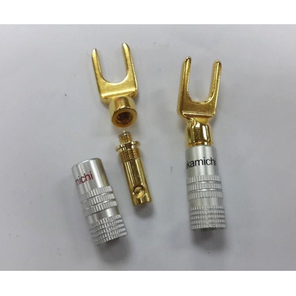 Antiwear медный соединитель лопаты y, серебряный Nakamichi запирая штепсельные вилки банана