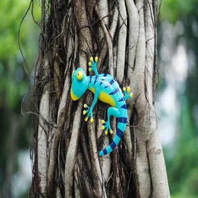 Unique Outdoor Metal Gecko Yard Art Decoration Easy Installation
