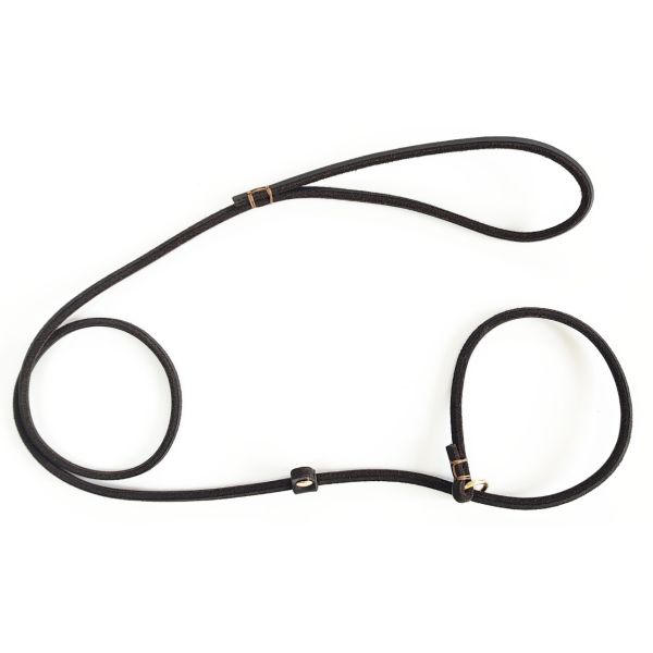 Leash de cuero para mascotas de verdadero deslizamiento de plomo Leash de entrenamiento ajustable para perros pequeños