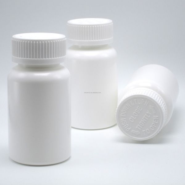 Collar Material PE 150ml Empty Round Plastic Bottle with Child Resistant Lids