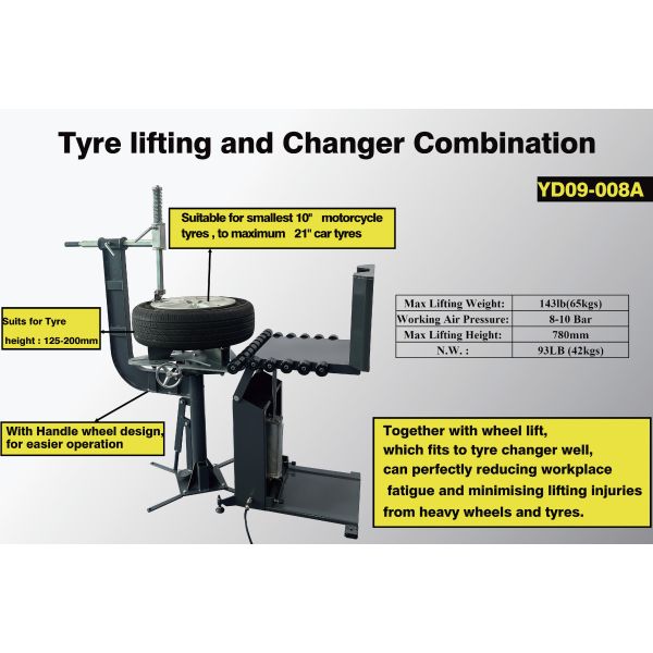 Workshop Tyre Lifting & Changer Combo, Fits 10