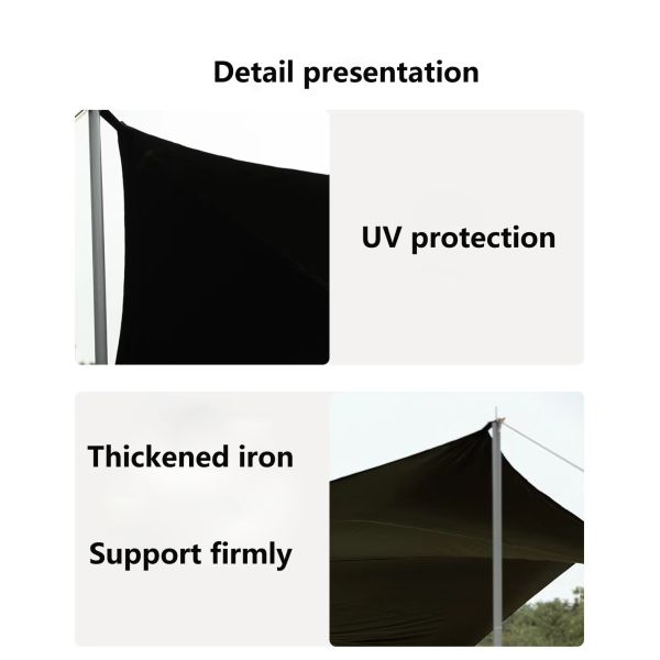 Aluminum Frame Camping Tarp Tent UPF 50 Canopy Sun Shelter Portable Large Picnic Beach