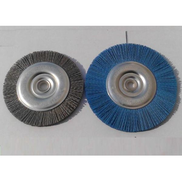 Durable Abrasive Nylon Wheel Brush / Nylon Circular Brush With Blue Color