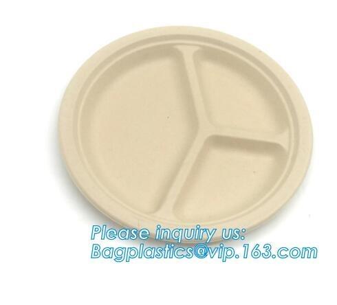 Biodegradable plate food grade green sugarcane bagasse plate,10 sugarcane ecofriendly disposable oval plate bagease pac