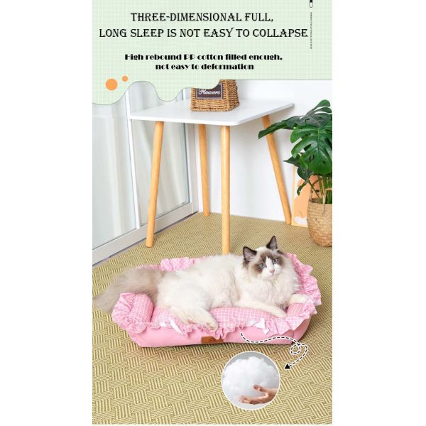 Soft Anti-Slip Bottom Quadrate Pet Cat Bed for Cats or Small Dogs Washable ODM Designs
