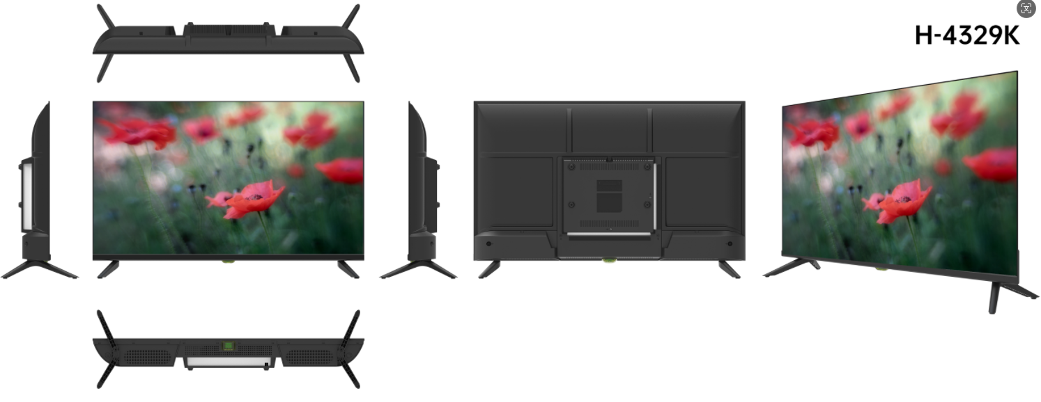 Téléviseur intelligent sans cadre de 43 pouces avec support multimédia USB avec boîtier en métal