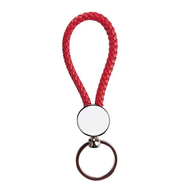 Sublimation Metal Keychain With Woven Rope Blank Bag Pendant Keyring