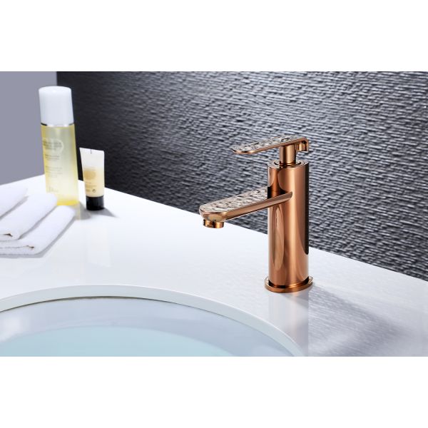 Wall Mounted Bathroom Brushed Gold Brass Basin Mixer with Rotatable Sprayer Water Tap