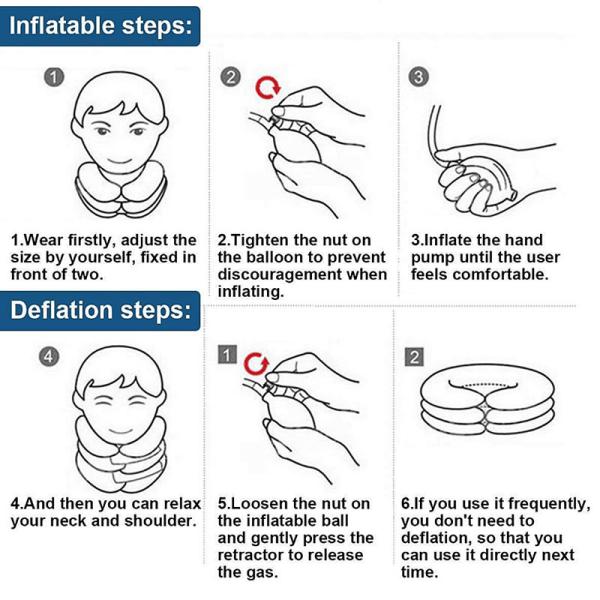 Easy to use neck traction collar adjustable neck brace support inflatable